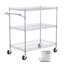Chariot utilitaire à 3 niveaux avec tablettes réglables et roulettes silencieuses, capacité de 661 lb