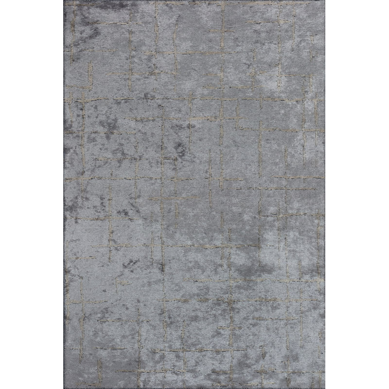 Rapture Beige Gray Geometric Luxury Area Rug, Rectangle 7'10" x 11'2"