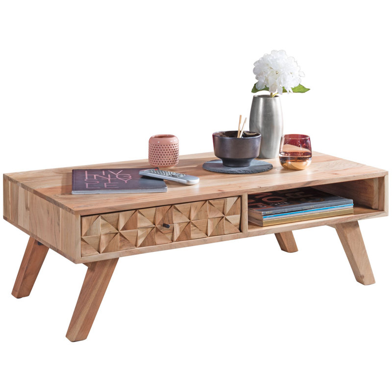 Doud Solid Wood Four Leg Coffee Table