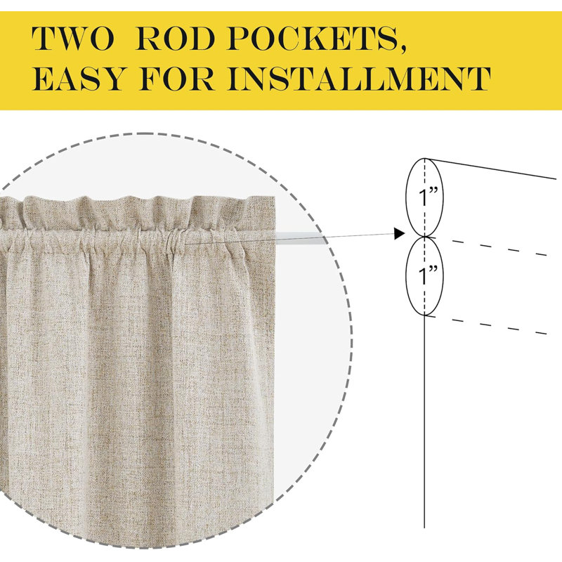 Door Curtains, 100% Blackout Door Window Cover for French Front Glass Window, Elegant Privacy Light Control Curtains for Kitchen, 1 Panel