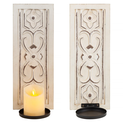 2 Piece Wood Wall Bath Sconce Set