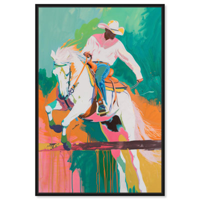 «Rodeo Cowboy», reproduction d'art sur toile tendance par Art Remedy