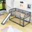 Lit superposé simple en bois avec glissière et échelle-146261040