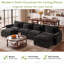 Adonia 154" Oversized U Shaped Sectional Sofa, Comfy Cloud Couch Deep Sectional Sofa with Ottomans for Living Room-1043239661