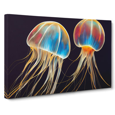 Jellyfish Painted - Wrapped Canvas