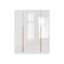 Grande armoire à 4 portes haute brillance - coffre-fort anti-basculement, poignées en métal, organisateur de garde-robe