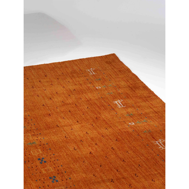 Tapis St Catherine en laine tissée à la main, écologique - 183 x 183 cm, octogonal, couleur orange, design contemporain, épais et antidérapant, idéal pour le salon et la chambre.