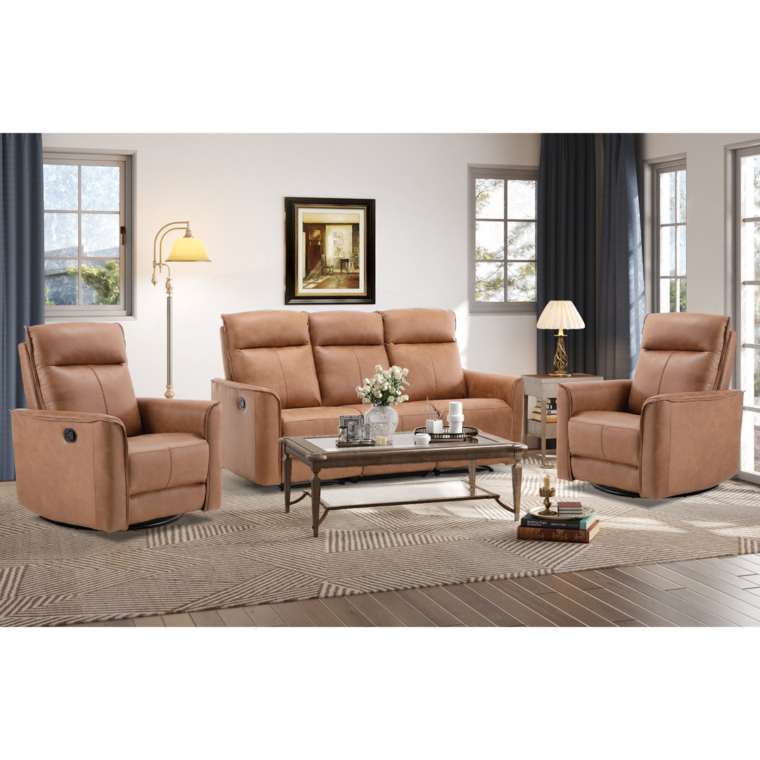 Lytchett 3-Piece Modern Comfortable Upholstered Standard Reclining Sofa Living Room Set Latitude Run®