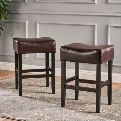 Ensemble de 2 tabourets de comptoir sans dossier 26 po, brun