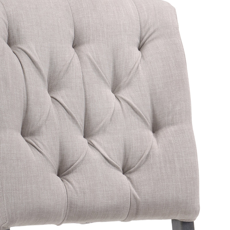 2 chaises d'appoint transitionnelles - lin beige, chêne gris, dossier de style chêne 2, Gris
