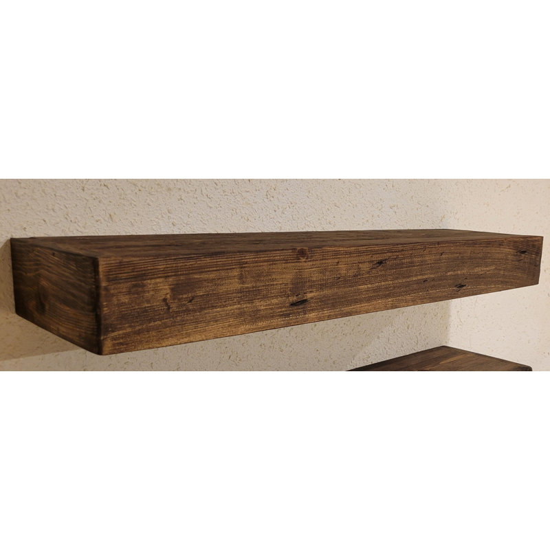Tablettes flottantes Arzhin Pippi, Noyer rustique, H 3,5 po x l 30 po x P 8 po