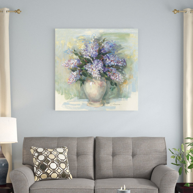 «Lilacs for Kathy» par Carol Rowan - reproduction d'art sur toile tendue, H 36 po x l 36 po