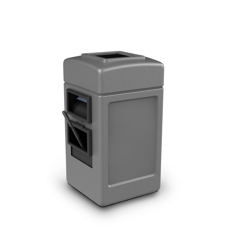 Outdoor Trash/Recycling Bins - 28 Gallons, Gray