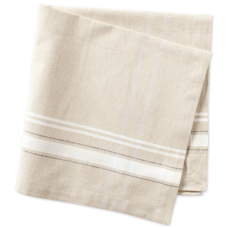 Shelton Cotton Blend Striped Square Napkin, Beige