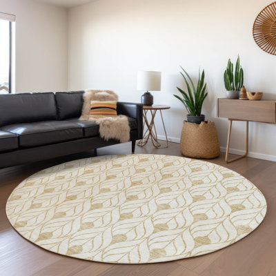 Premium Machine Washable Prisco Gold Rug