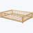Floor Platform Bed with Fence Guardrails and Door
