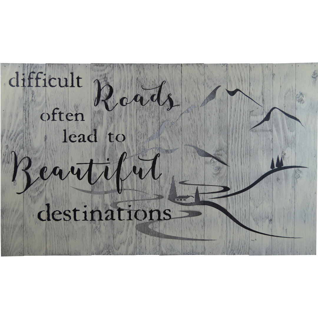 " Difficult Roads Often Lead To Beautiful Destinations " Union Rustic Mat 