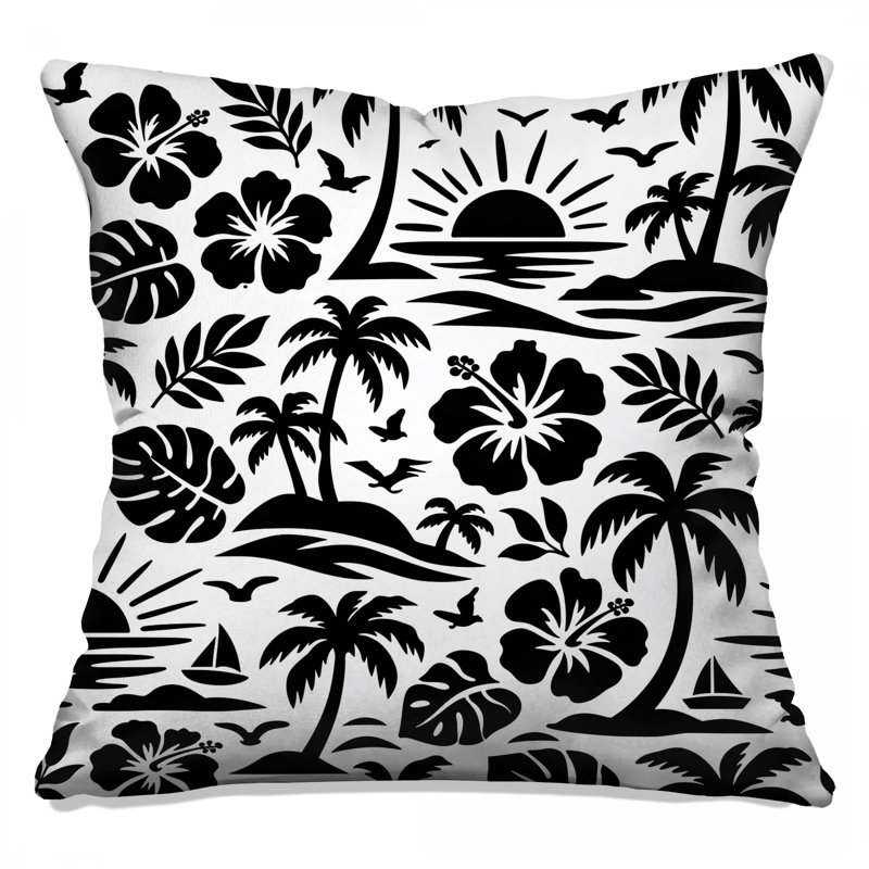 Coussins décoratifs à feuilles de palmier tropical, 20 x 20 pouces