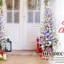 Arbre de Noël 4 pi avec lumières DEL, 396 pointes, base scintillante, 100 lumières, cônes de pin