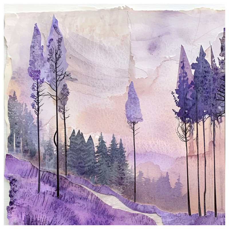 Lavender Forest Path Blankets, L 50 po x H 60 po