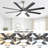 66'' Modern Ceiling Fan With 8Blades,Adjustable LED Light,Remote Control Reversible Motor-1963112954