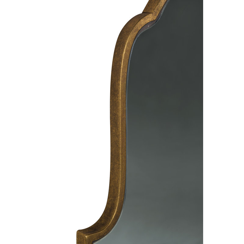 Tall Gold Metal Arched Wall Mirror