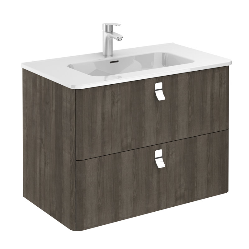 Ensemble de meuble-lavabo mural simple 32 "concert, Cendre de Samara
