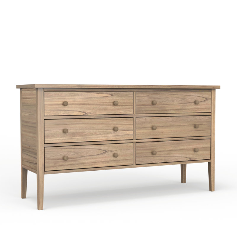 Bronwyn 60" W 6-Drawer Soft Close Double Dresser, Natural