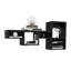7 tablettes murales noires, 47 po de large - Tablette cubique robuste et efficace pour la cuisine, le salon, la chambre à coucher dans la chambre à coucher noire idéale, bureau à domicile avec construction robuste-120653716-120653718