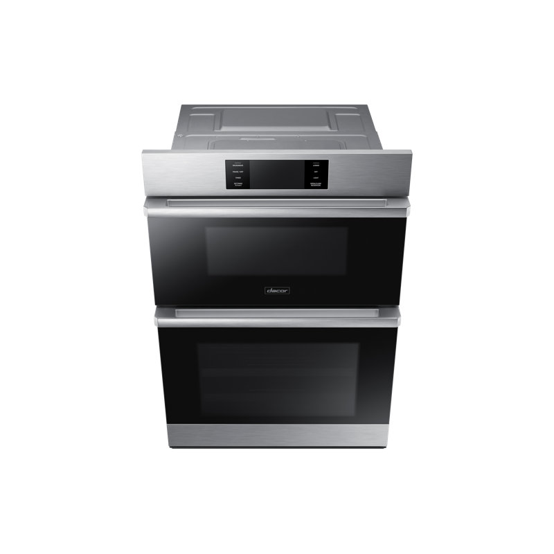 30" Microwave Combination Wall Oven Steam, Contemporary, Silver Stainless