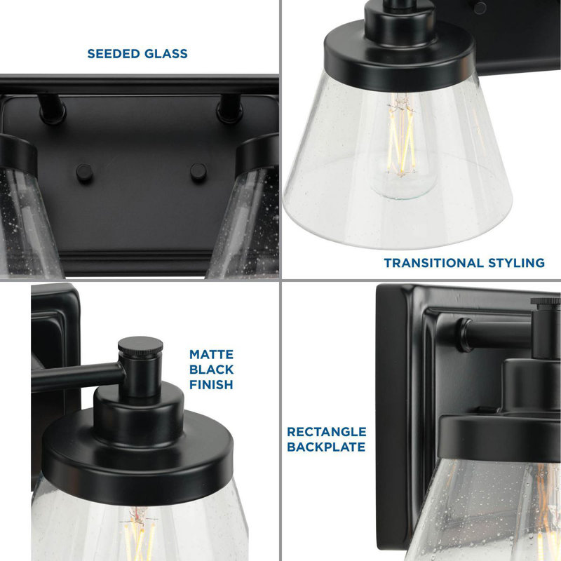 Raunds 2 - Light Dimmable Vanity Light, Matte Black