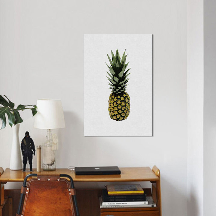 Ananas I - Impression sur toile, H 18 po x l 12 po x P 1,5 po, Pas de tapis, Toile tendue