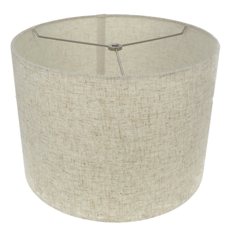 Abat-jour tambour en lin (araignée), Beige clair, H 10 po x l 12 po x P 12 po