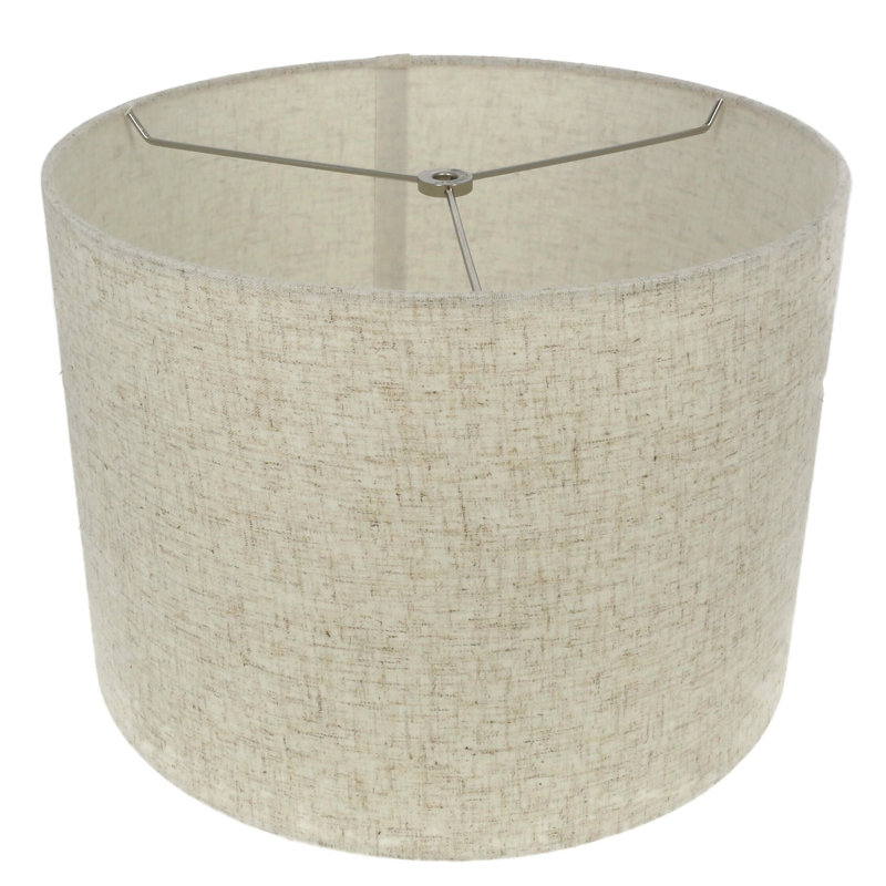 Linen Drum Lamp Shade, 7" H x 8" W x 8" D, Beige