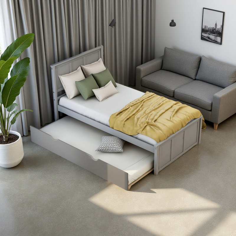 Lit plateforme avec lit gigogne simple