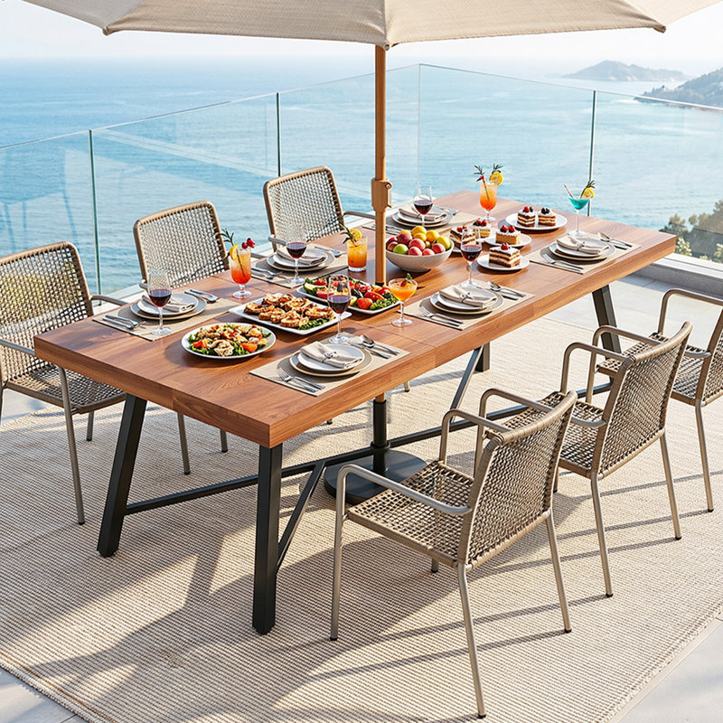  68.9" Acacia Wood Dining Table