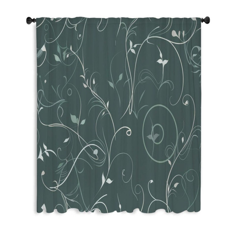 Rideaux à motif floral, voilages et voilages - 1 panneau, L 53 po x L 87 po