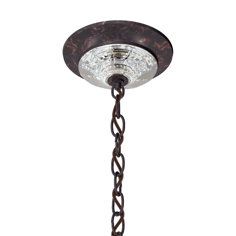 Emilea 6 - Light Glass Chandelier, Heirloom Bronze