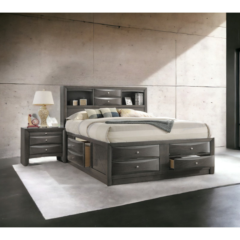 Nightstand, Black, Gray