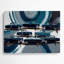 «Transport Classic car silhouettes», art mural en métal bleu