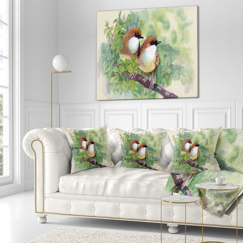 Coussin de printemps pour les oiseaux, 16 po x 1 po, Coussin décoratif