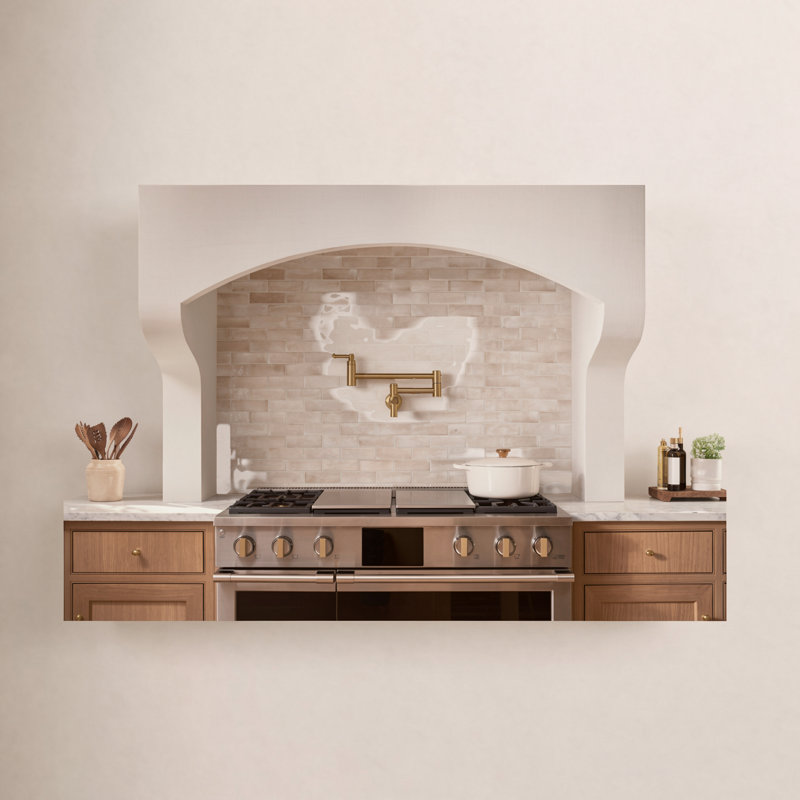 Edalyn by Studio McGee Wall-Mount Pot Filler, Vibrant Brushed Moderne Brass