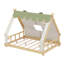 Lit de maison avec tente et éclairage-122259252-122259253
