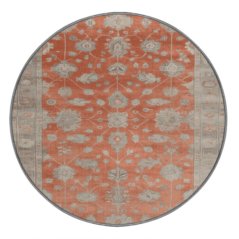 Tapis gris lavable à la machine, Round 7'
