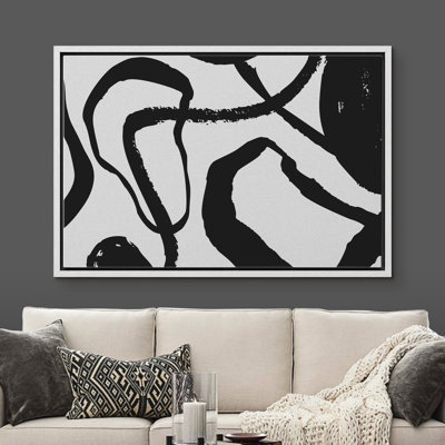 "Ir irrégulière, cercles et lignes entrelacées - cadre flottant", impression sur toile