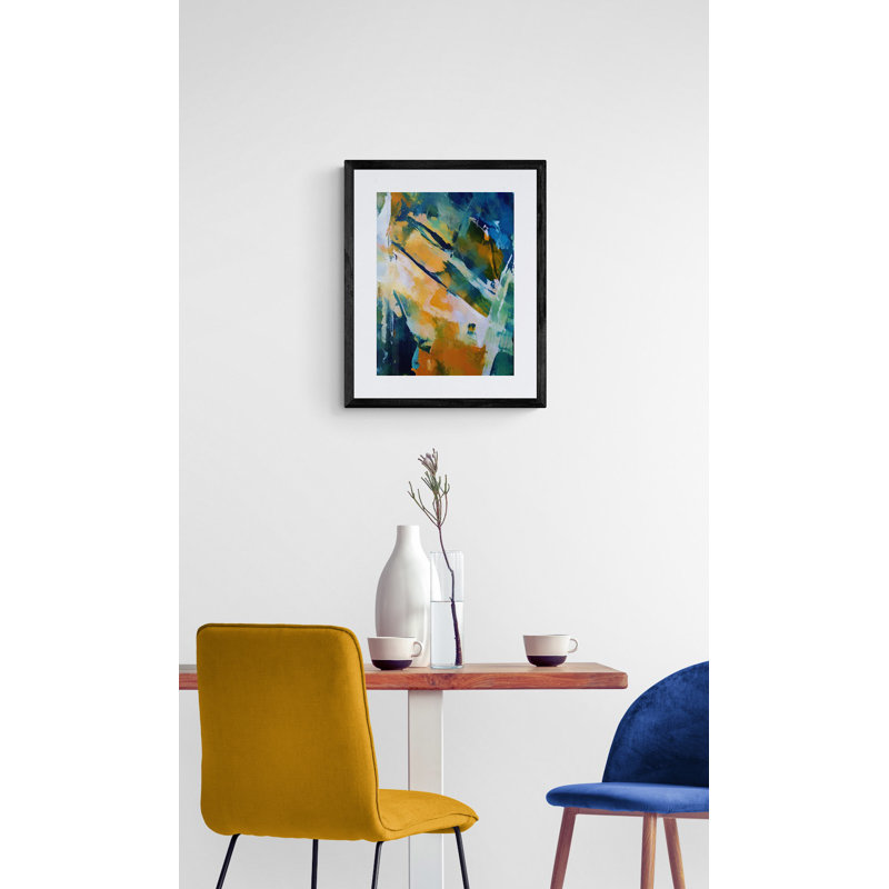 Random Brush Strokes II Print by Angel Estevez, Black Framed Canvas, 33" H x 25" W 
