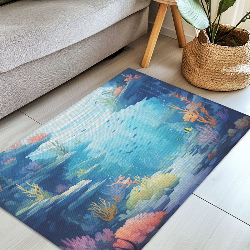 Tapis tressé Hidden Sea Wonders, Rectangulaire 3 pi x 5 pi
