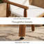 Ensemble de 2 tabourets de bar à hauteur de comptoir d'extérieur, tabourets de patio en bois d'acacia avec dossier, accoudoirs et coussins amovibles beiges