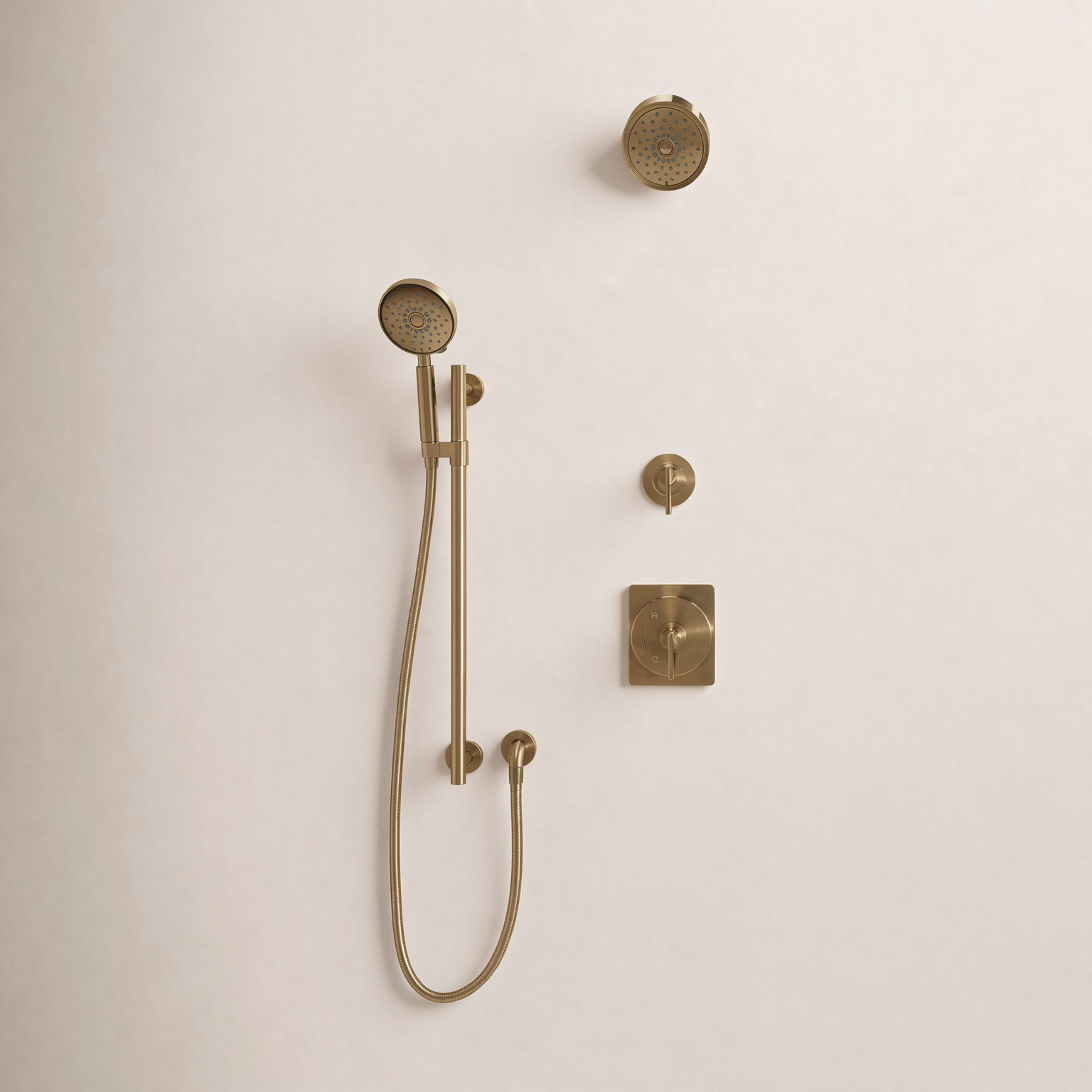 Castia 2.5 GPM Rite-Temp Shower Trim Kit, Vibrant Brushed Moderne Brass