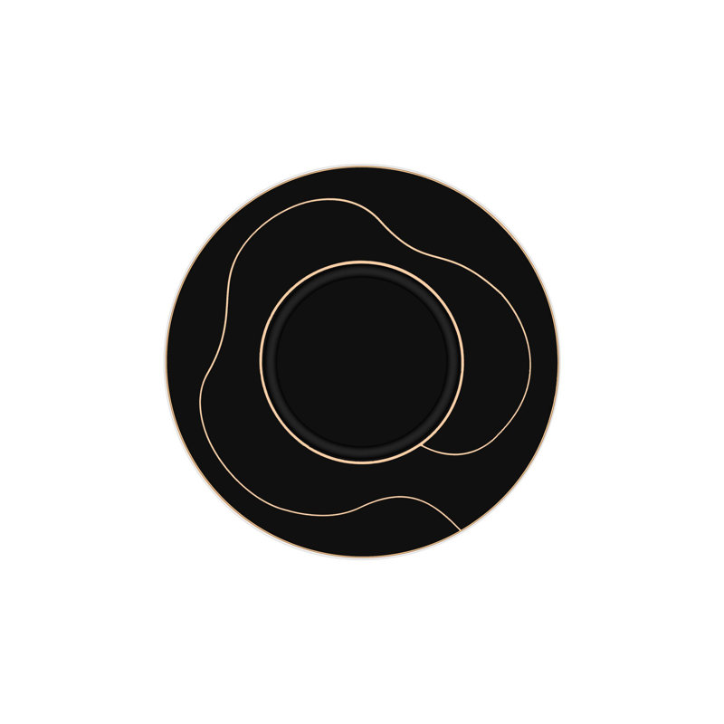 Ensemble de tasses à café Jacqulyn, Noir / or, 4